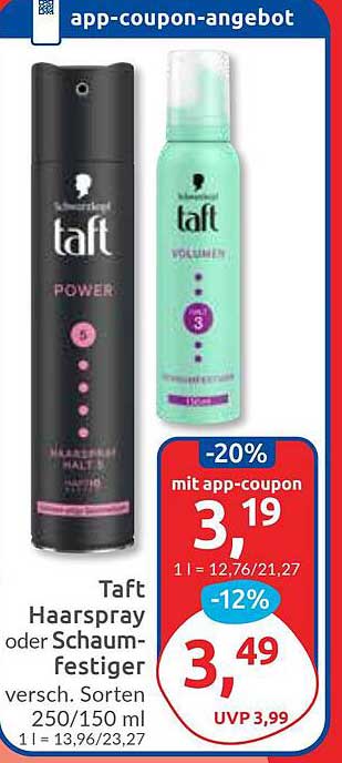 Taft Haarspray oder Schaumfestiger - verschiedene Sorten