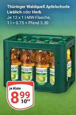Thüringer Waldquell Apfelschorle Lieblich oder Herb