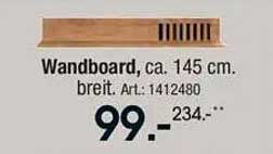 Wandboard, ca. 145 cm. breit