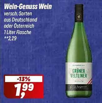 Wein-Genuss Wein 1 Liter Flasche - Grüner Veltliner