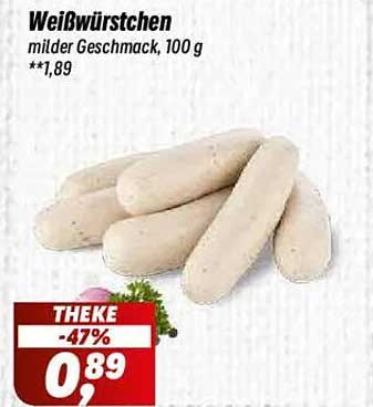 Weißwürstchen milder Geschmack, 100 g