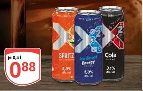 X2 Getränke – Spritz, Ice Boost Energy & Cola (je 0,5 l)