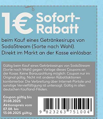 1 € Sofort-Rabatt beim Kauf eines Getränkesirups von SodaStream