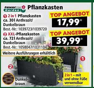 2 in 1 Pflanzkasten ca. 30l Anthrazit/Dunkelbraun