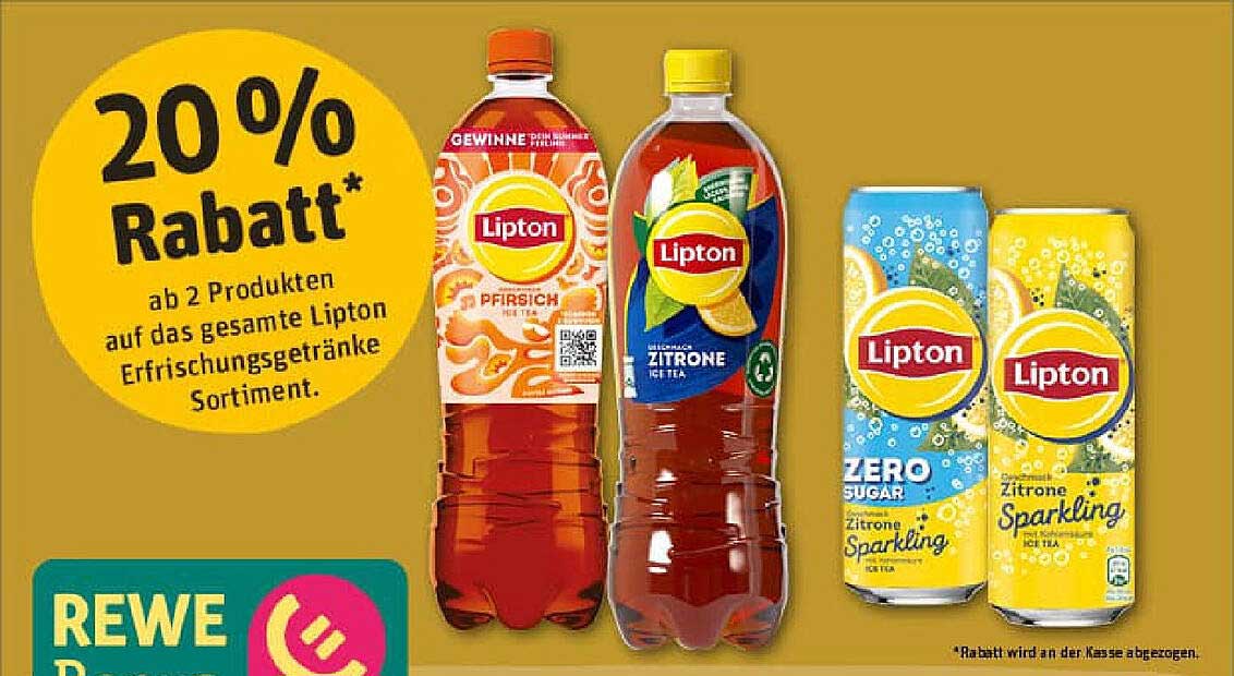 20% Rabatt auf die Lipton Erfrischungsgetränke