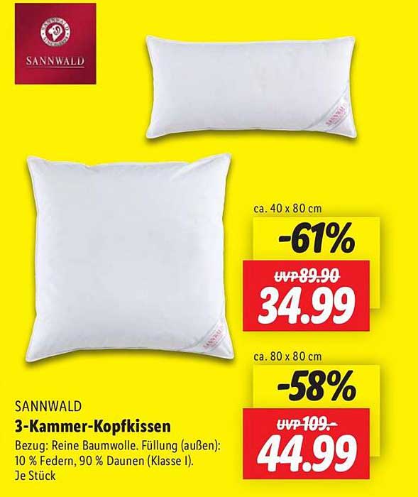 3-Kammer-Kopfkissen von Sannwald