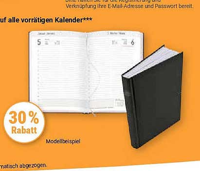 30% Rabatt auf alle vorrätigen Kalender