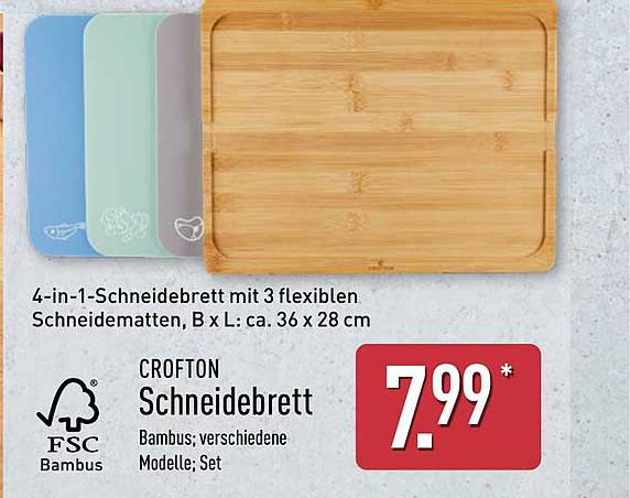 4-in-1 Schneidebrett mit 3 flexiblen Schneidematten