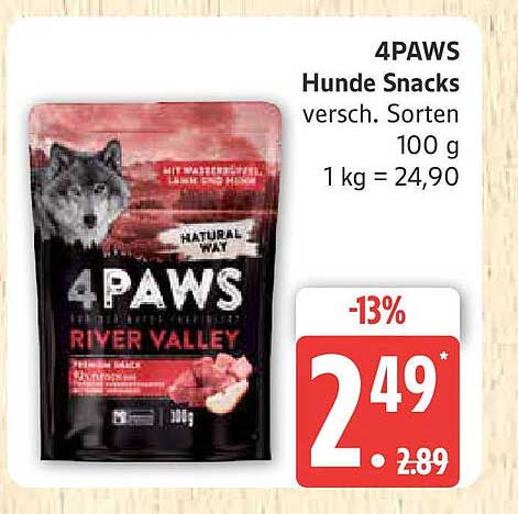 4PAWS Hunde Snacks verschieden Sorten 100 g