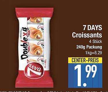 7 DAYS Croissants - 4 Stück in der 240g Packung für nur 1,99!