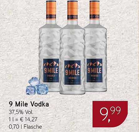 9 Mile Vodka 0,70 l Flasche zum Sonderpreis