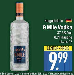 9 Mile Vodka 0,7l Flasche – Nur für kurze Zeit!