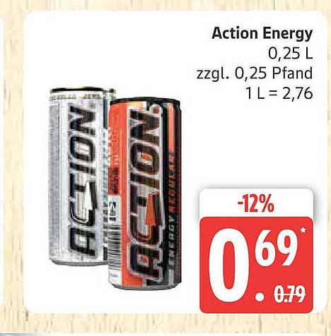 Action Energy 0,25 L - Erfrischungsgetränk in verschiedenen Varianten