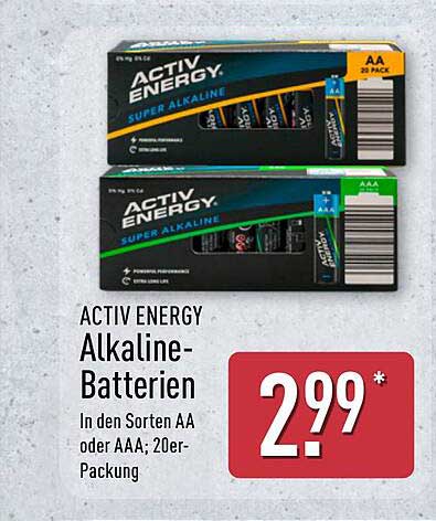ACTIV ENERGY Alkaline-Batterien 20er-Pack