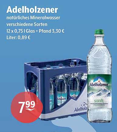 Adelholzener Natürliches Mineralwasser 12 x 0,75 l
