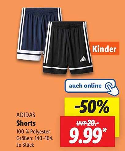 ADIDAS Kinder Shorts - 50 % Rabatt