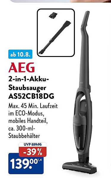 AEG 2-in-1-Akku-Staubsauger AS52CB18DG