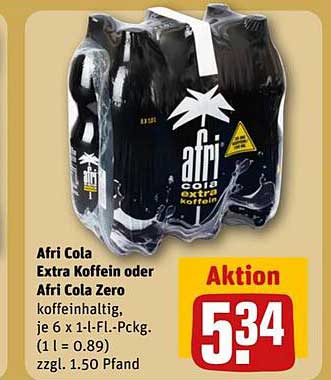 Afri Cola Extra Koffein oder Afri Cola Zero 6 x 1-Liter-Packung