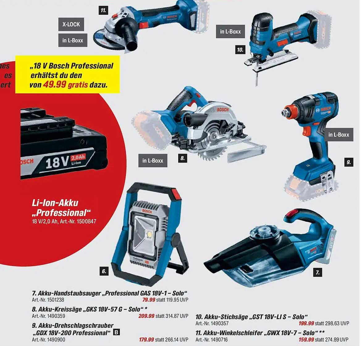 Akku-Handstaubsauger „Professional GAS 18V-1 - Solo“