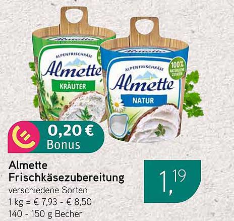 Almette Frischkäsezubereitung – verschiedene Sorten