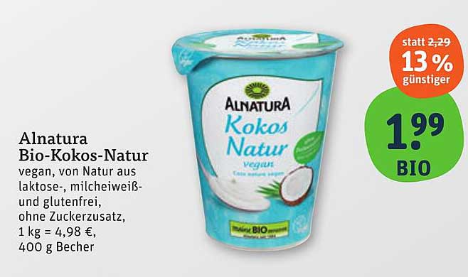 Alnatura Bio-Kokos-Natur – vegan, laktosefrei und glutenfrei