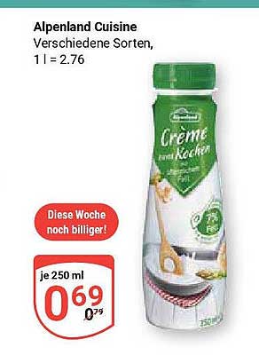 Alpenland Cuisine Creme zum Kochen, verschiedene Sorten