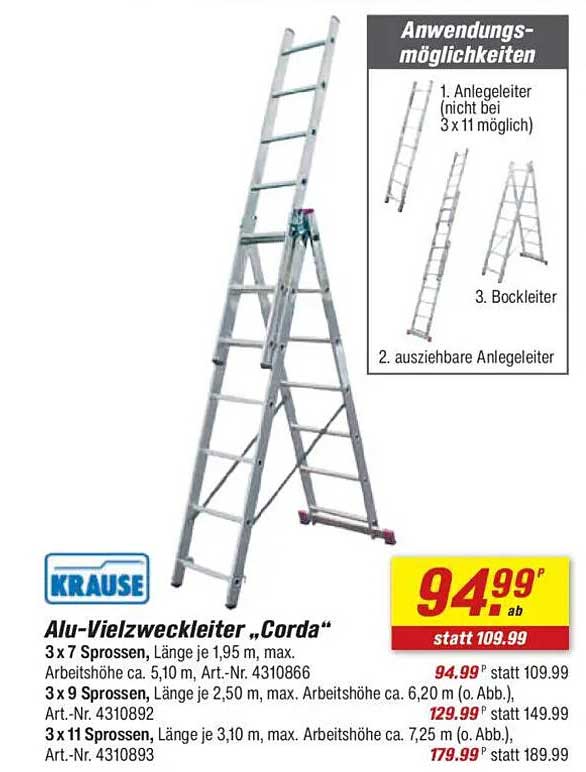 Alu-Vielzweckleiter „Corda“
