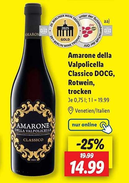 Amarone della Valpolicella Classico DOCG, Rotwein, trocken