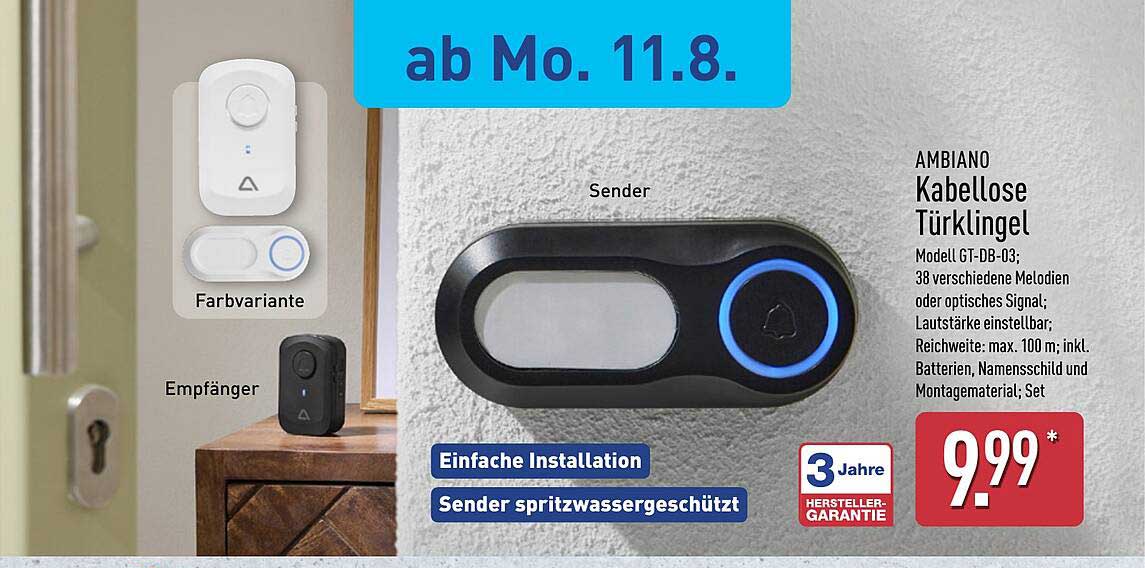 AMBIANO Kabellose Türklingel