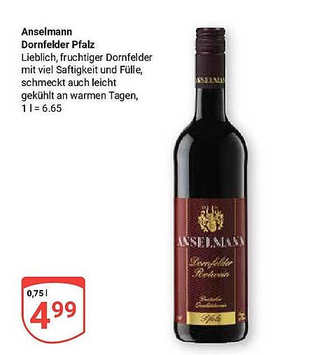 Anselmann Dornfelder Pfalz 0,75 l