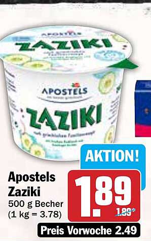 Apostels Zaziki 500 g Becher (Aktionspreis 1,89€)