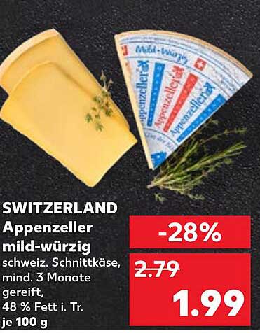 Appenzeller mild-würzig - ein Käsegenuss aus der Schweiz