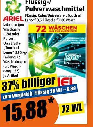 Ariel Flüssig-/Pulverwaschmittel – 72 Wäschen
