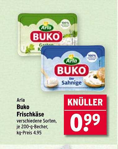 Arla Buko Frischkäse - verschiedene Sorten im Knüller-Angebot!