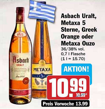 Asbach Uralt, Metaxa 5 Sterne, Greek Orange oder Metaxa Ouzo