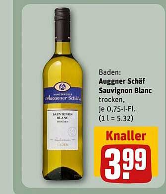Auggner Schäf Sauvignon Blanc trocken, je 0,75-l-Fl.
