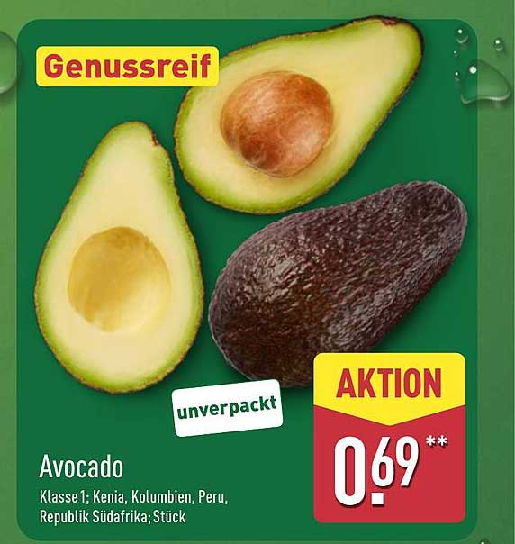 Avocado Klasse 1 - Genussreif aus Kenia, Kolumbien und Peru