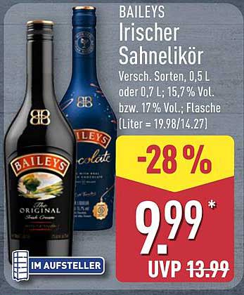 BAILEYS Irischer Sahnelikör - 0,5 L oder 0,7 L