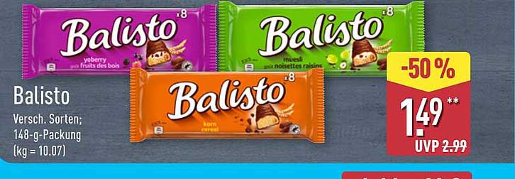 Balisto Riegel 148g-Packung - Verschiedene Sorten
