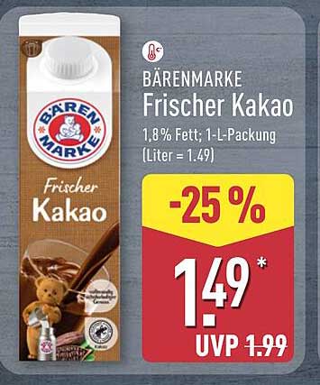 Bärenmarke Frischer Kakao 1L