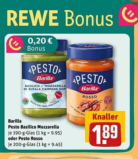 Barilla Pesto Basilico Mozzarella oder Pesto Rosso