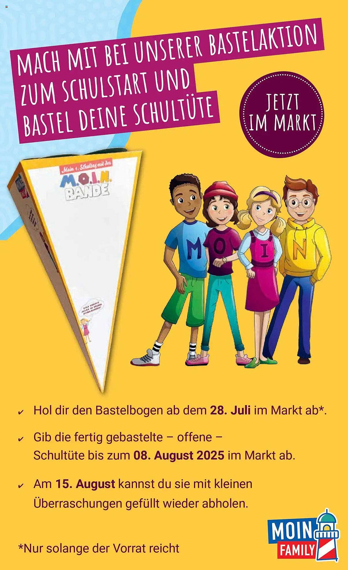 Bastelaktion zur Einschulung – Deine individuelle Schultüte