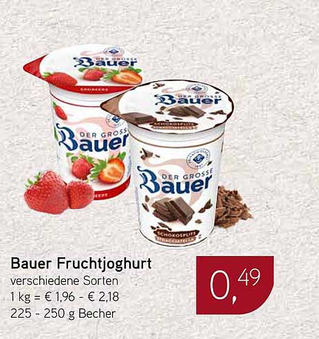 Bauer Fruchtjoghurt - verschiedene Sorten