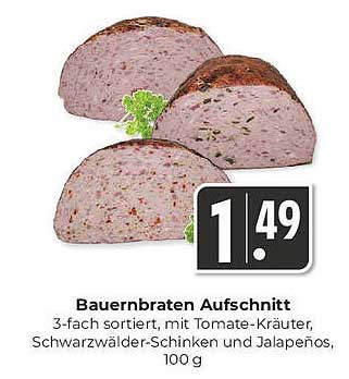 Bauernbraten Aufschnitt, 100 g - 3-fach sortiert