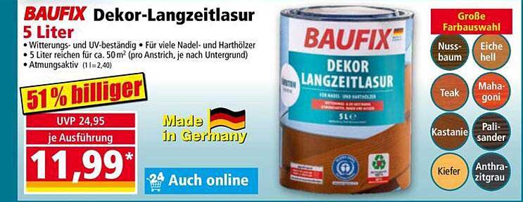BAUFIX Dekor-Langzeitlasur 5 Liter