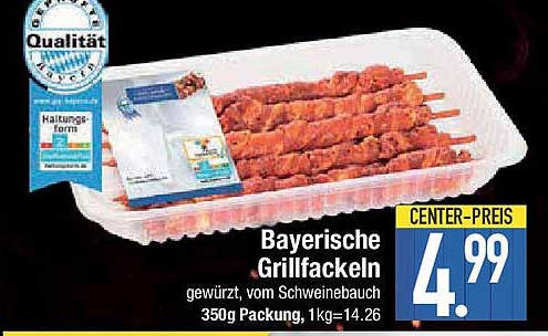 Bayerische Grillfackeln - gewürzt, vom Schweinebauch