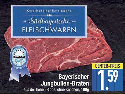Bayerischer Jungbullen-Braten aus der hohen Rippe, ohne Knochen, 100g