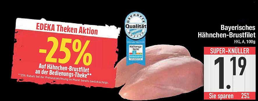 Bayerisches Hähnchen-Brustfilet -25% auf Bedienungs-Theke