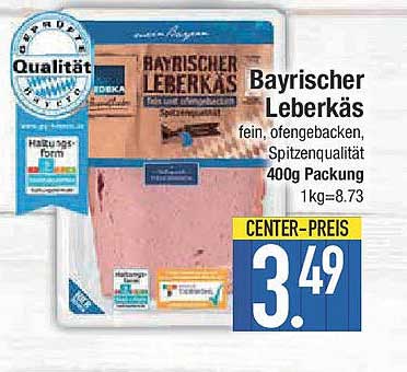 Bayrischer Leberkäse, fein, ofenbacken, Spitzenqualität 400g Packung