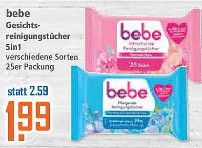 bebe Gesichtsreinigungstücher 5in1 25er Packung